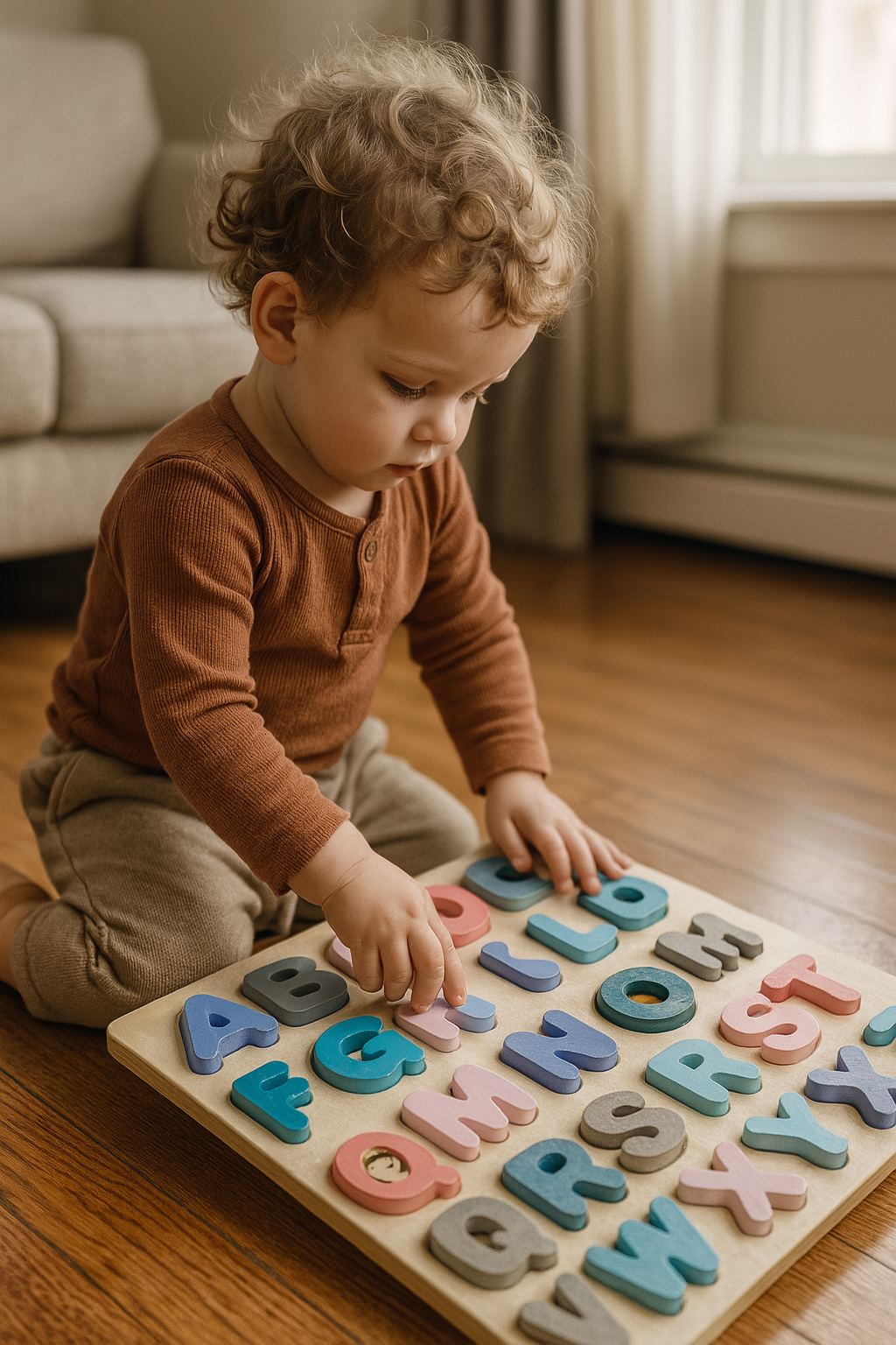 Capital Letter Wooden ABC Puzzle Board