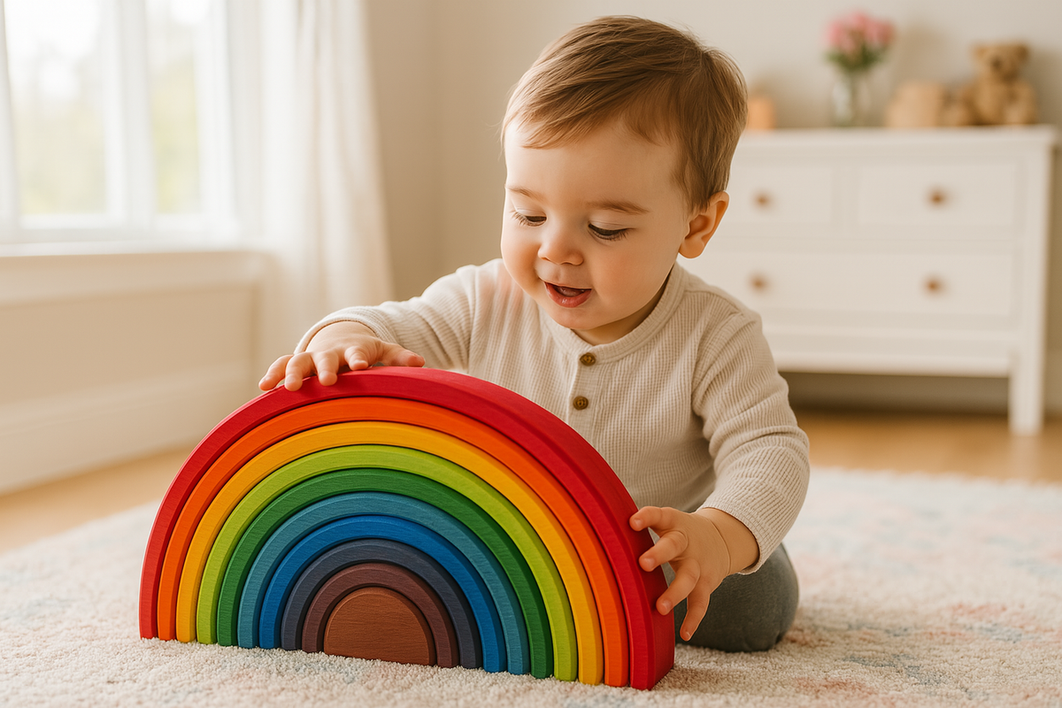 Eco Wooden Rainbow Arch – 12-Piece Wooden Playset