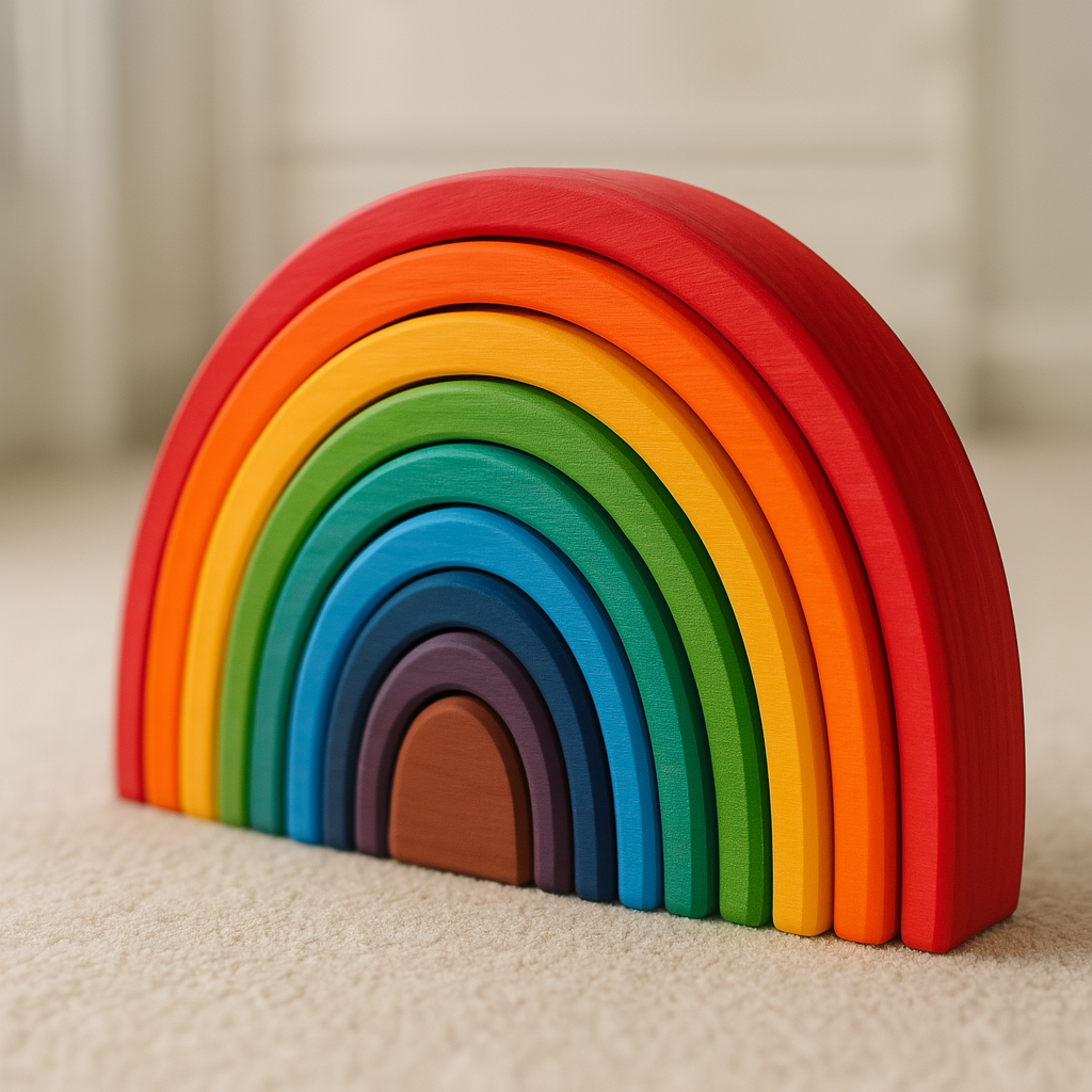 Eco Wooden Rainbow Arch – 12-Piece Wooden Playset