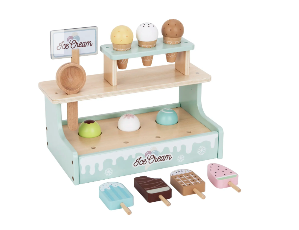 Wooden Ice Cream Counter Play Set