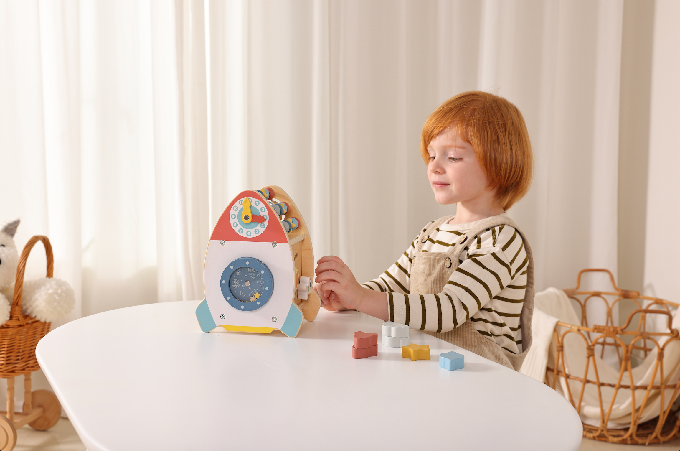 Activity Space Rocket – 6-in-1 Wooden Educational Toy for Toddlers